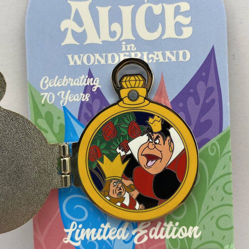 Disney Parks Pin Alice in Wonderland 70 Years Queen of Hearts Watch LE 4000